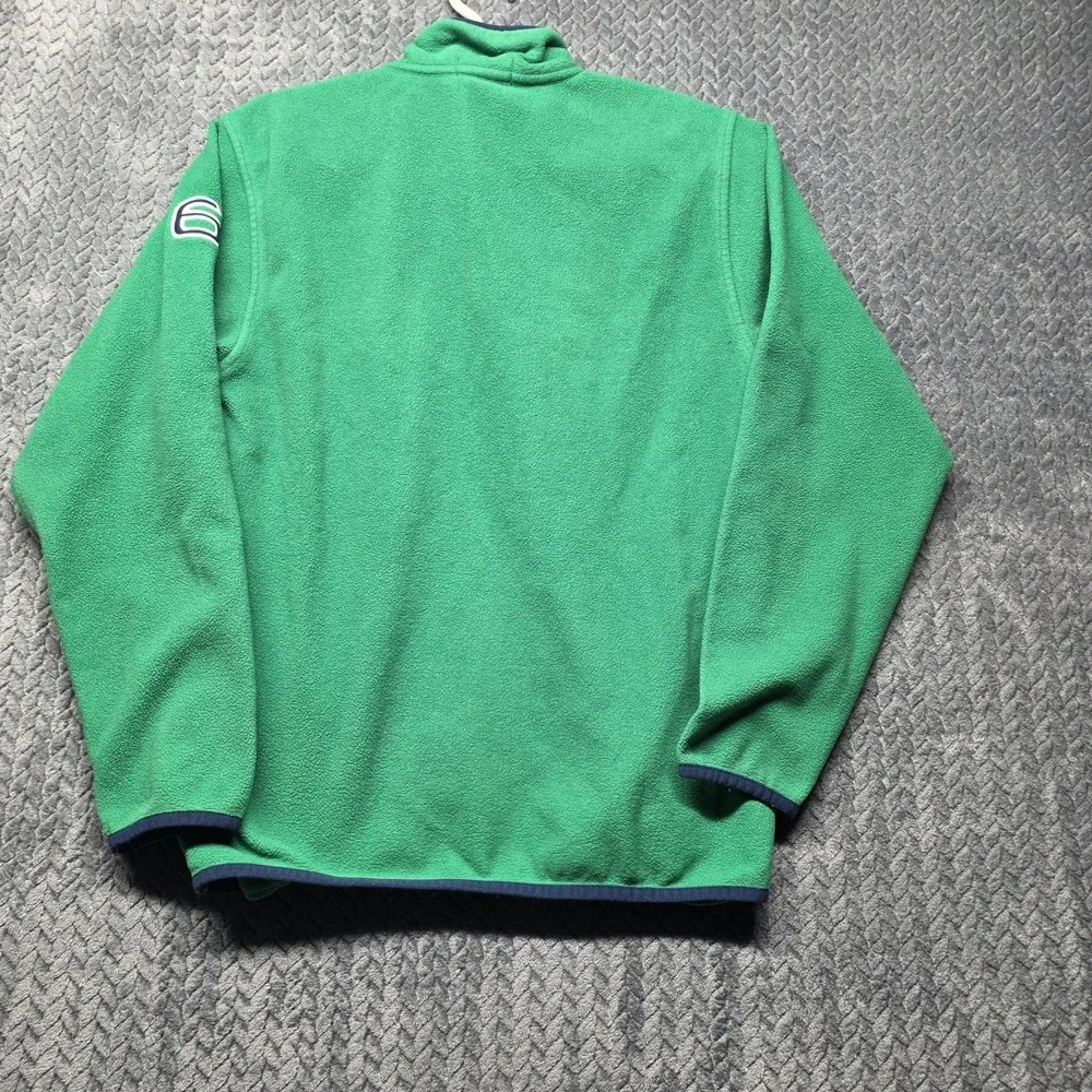 Polo by Ralph‎ Lauren Youth Quarter Zip Fleece Pullover Green Y2K Logo L 16/18